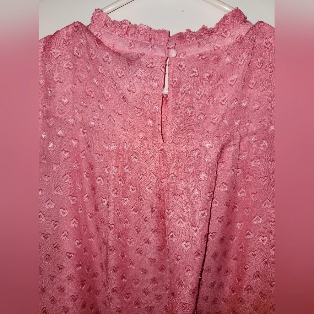 Torrid Pink Hearts Layered Sleeveless Blouse